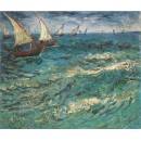 Ван Гог рыбацкие лодки в море, масло, холст